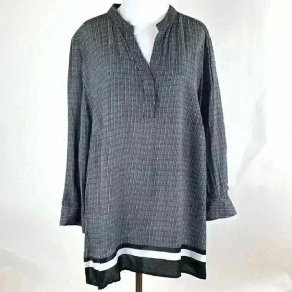 Cynthia Rowley top size 1X striped 3/4 sleeve - Picture 1 of 8